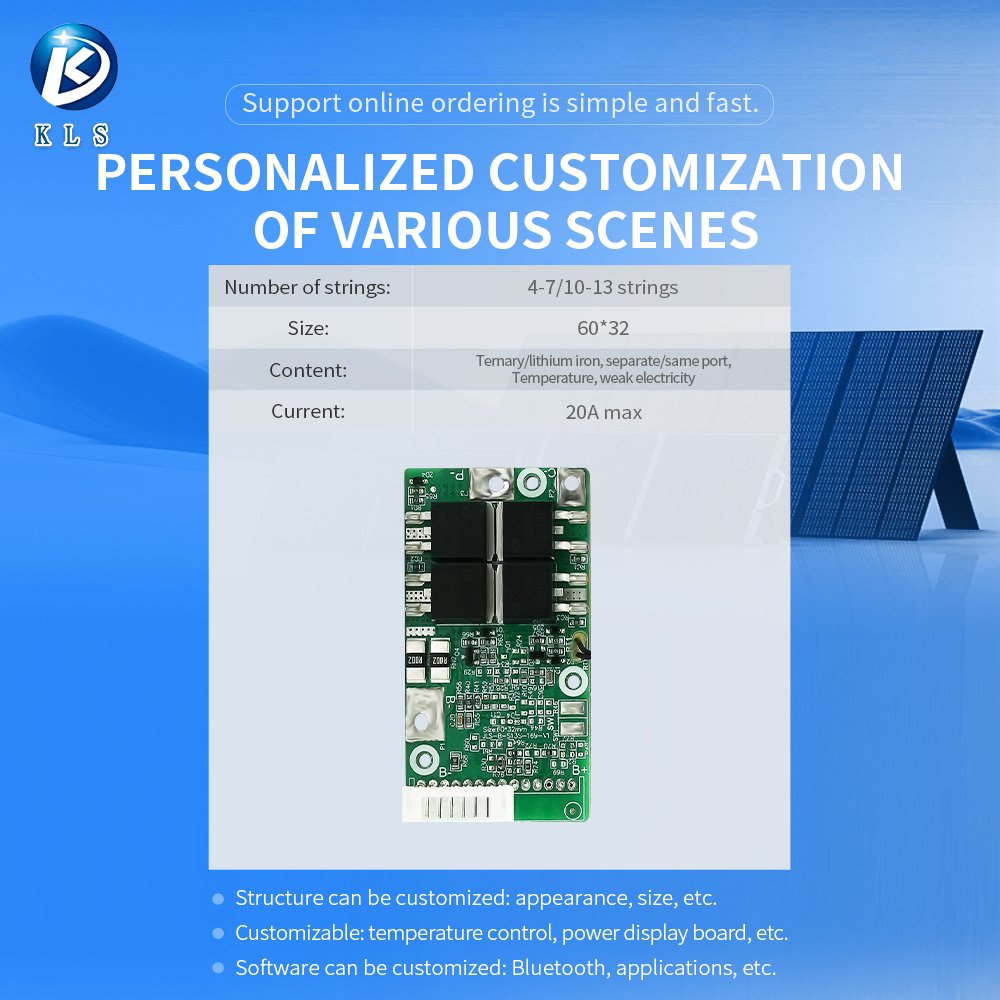 KLS BMS Suitable for electric sweeper Electric yachts STOCK US STOCK Bms 5A 20A Lifepo4 Li-Ion Lto Battery