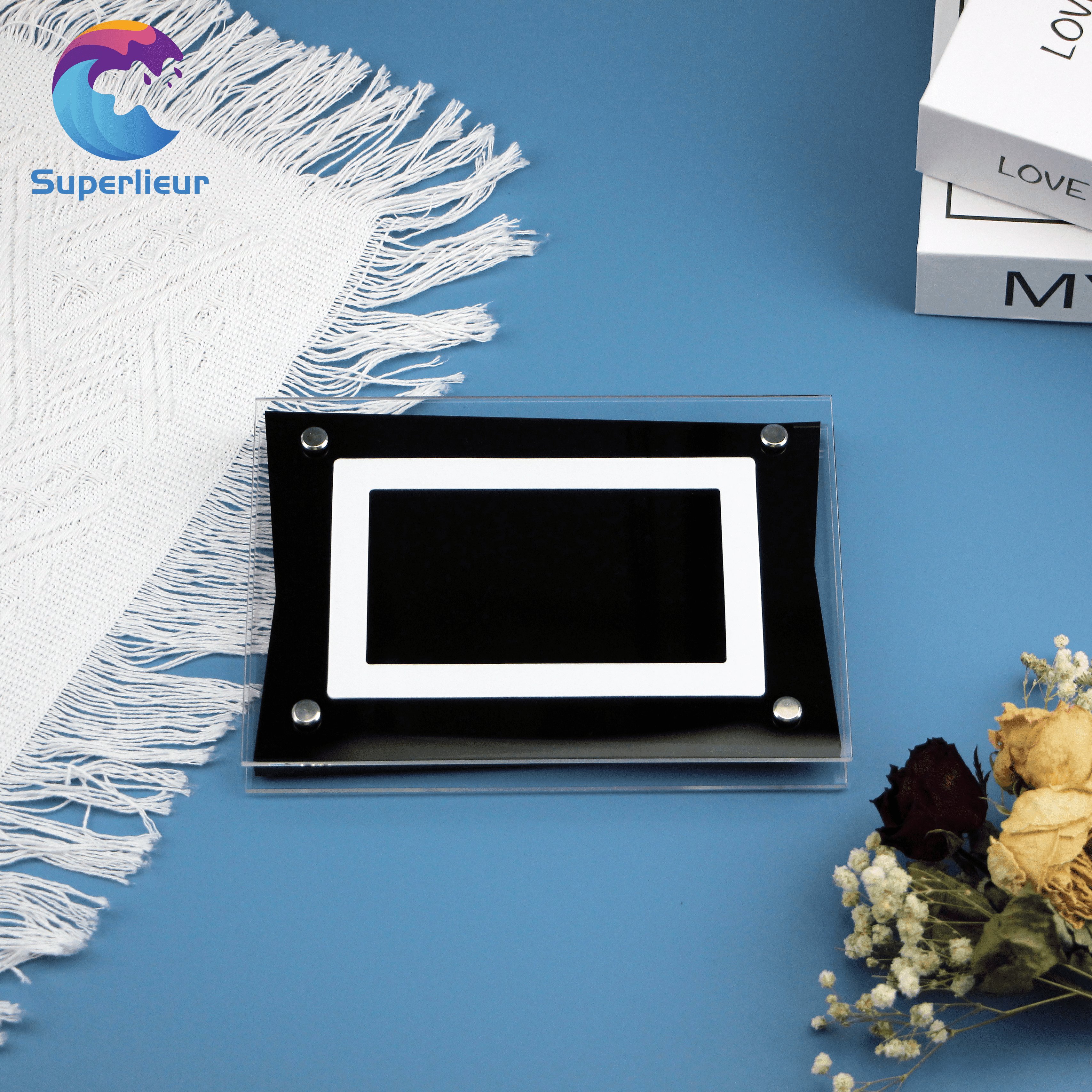 Superlieur Motion Video 5 Inch Battery Acrylic Digital Photo Best Friend Video Frame Gifts