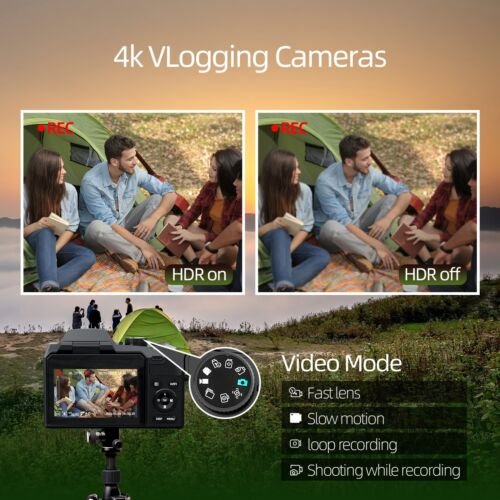 NBD Camera 4K 68MP 16X 3.7" WiFi Autofocus Video Camera Vlogging Live YouTube Compact digital photography cameras