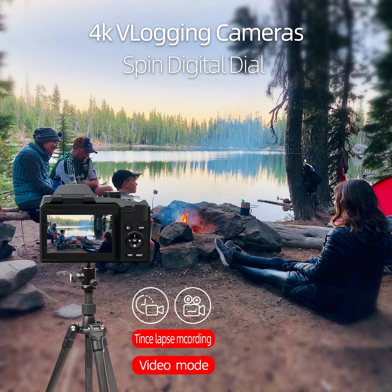 NBD Camera 4K 68MP 16X 3.7" WiFi Autofocus Video Camera Vlogging Live YouTube Compact digital photography cameras