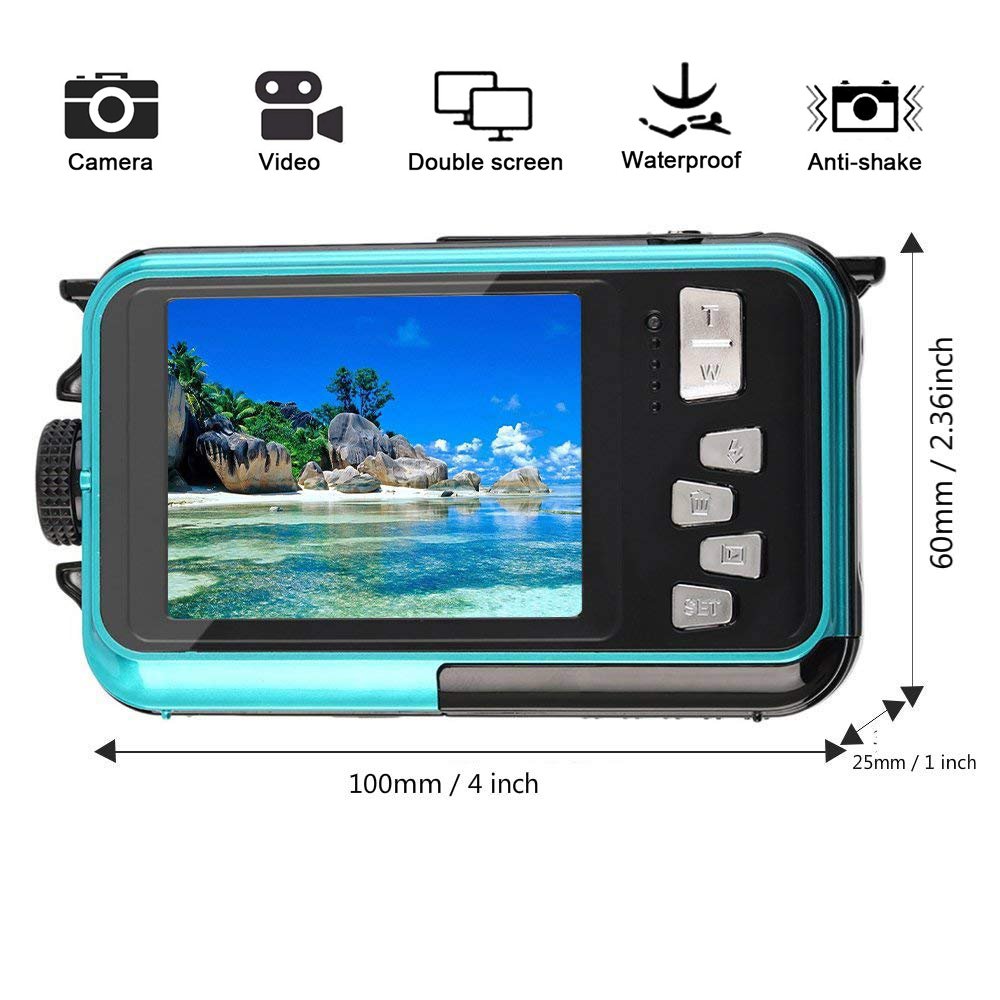 High Quality 1080P Full HD 24MP Selfie Dual Screen Video DV Recorder Waterproof Digital Camera