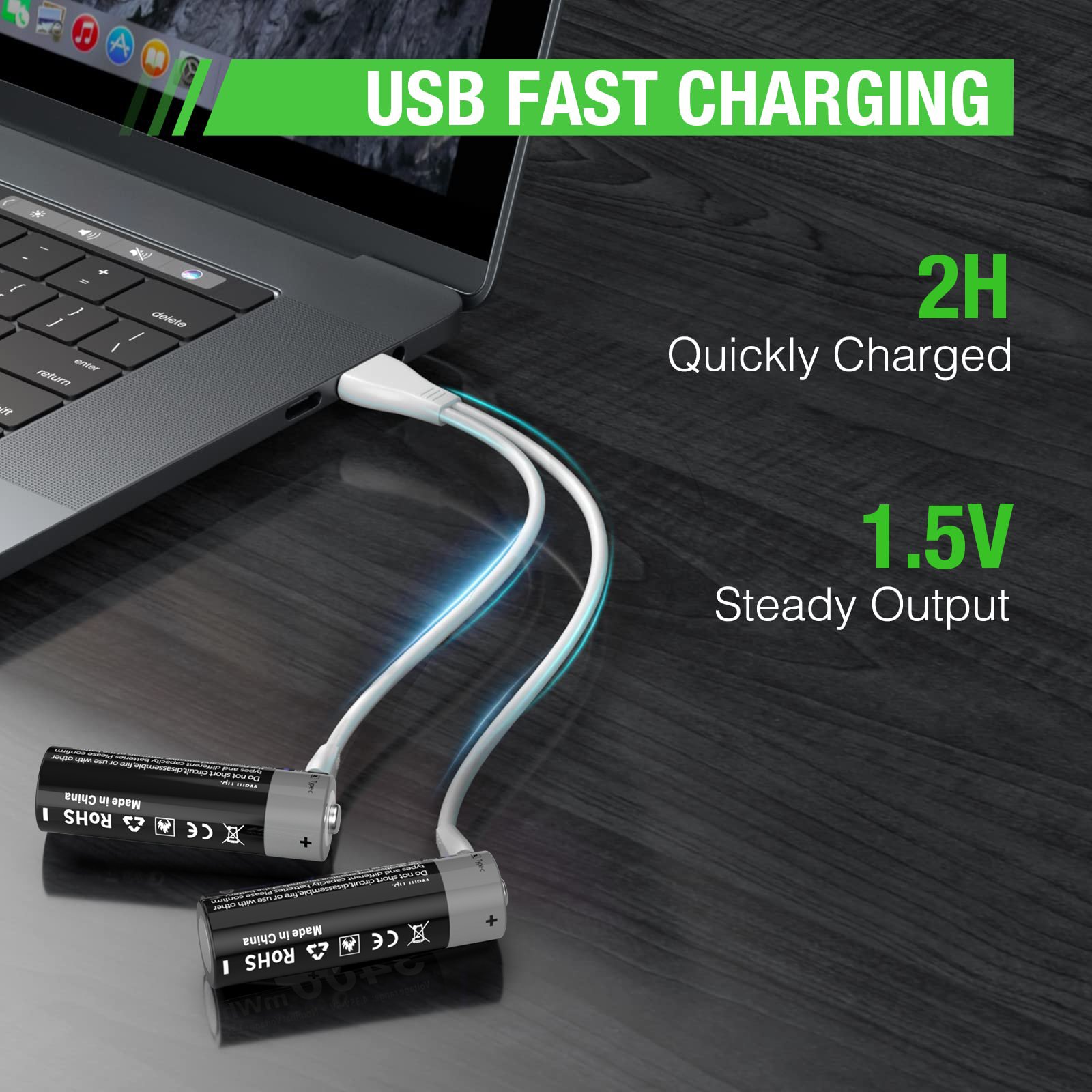 A large capacity AA 1.5V 3400mWh for toy smart lock small appliances can be USB-rechargeable lithium-ion battery