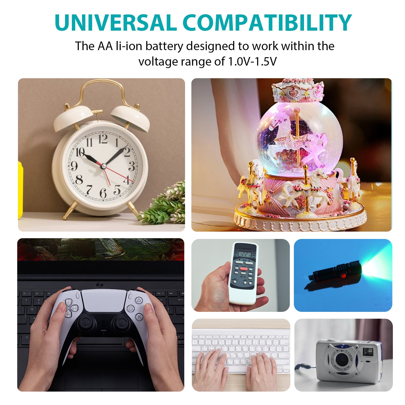 A large capacity AA 1.5V 3400mWh for toy smart lock small appliances can be USB-rechargeable lithium-ion battery