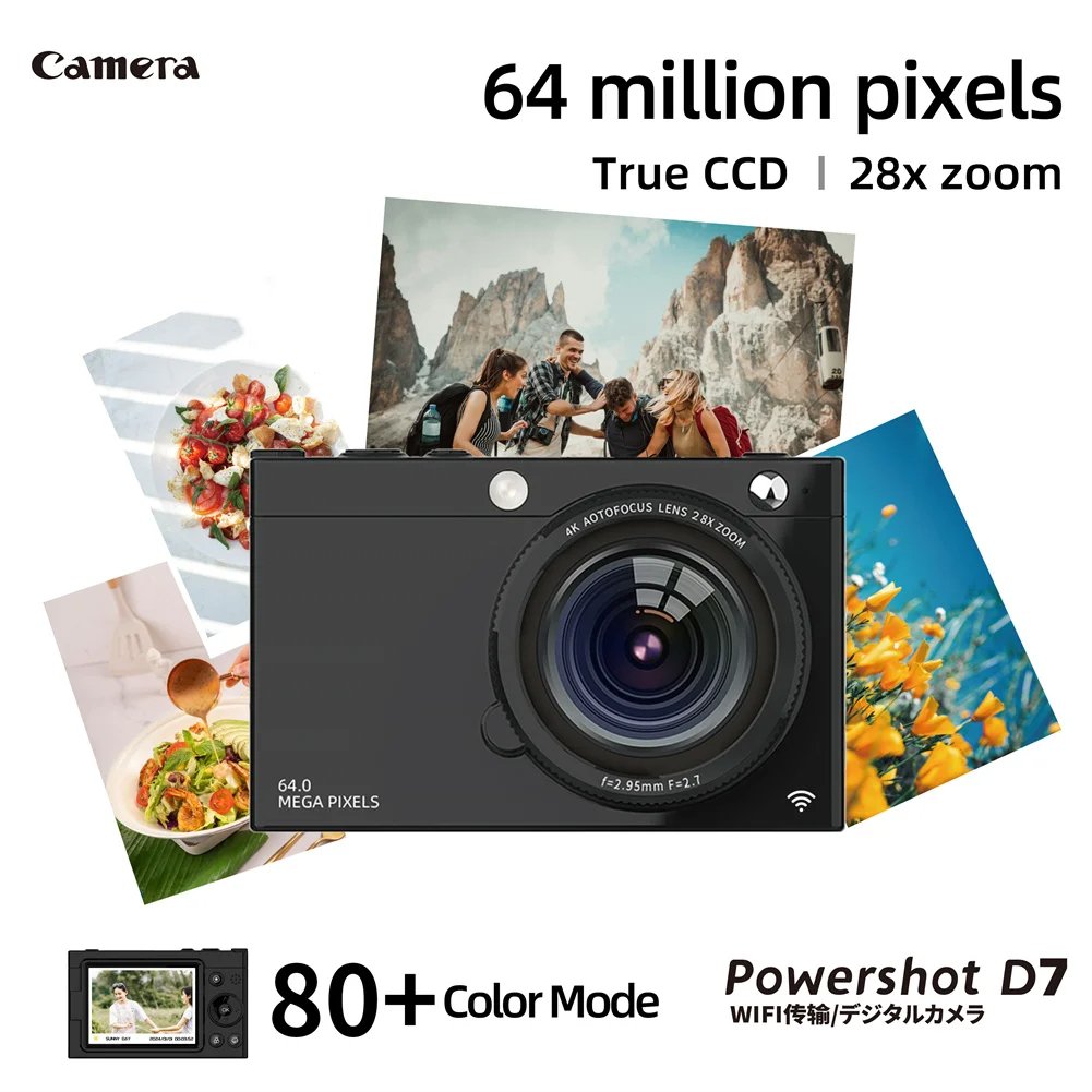 4K Digital Camera WiFi 2.83 Inches IPS Display Screen HD Camera 28x Optical Zoom Portable Vlogging Camera 3600mAh battery