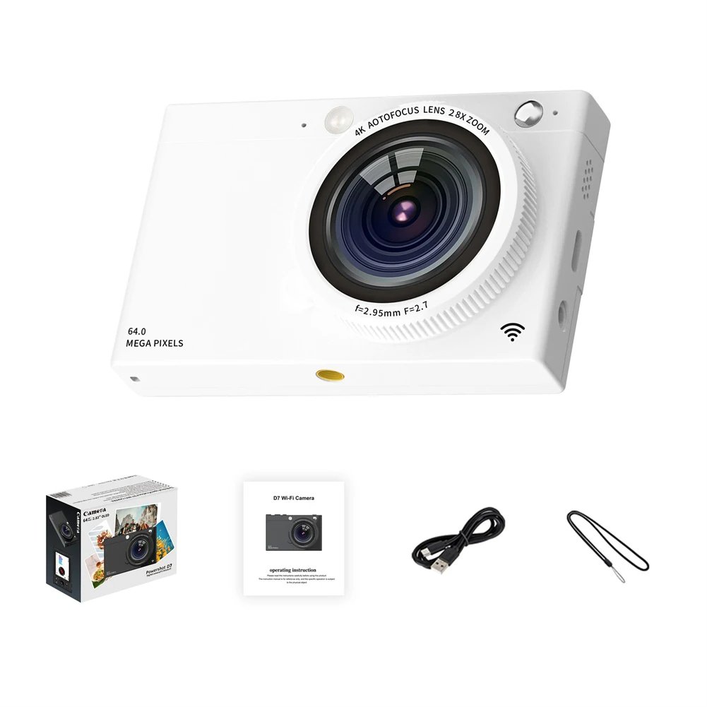 4K Digital Camera WiFi 2.83 Inches IPS Display Screen HD Camera 28x Optical Zoom Portable Vlogging Camera 3600mAh battery
