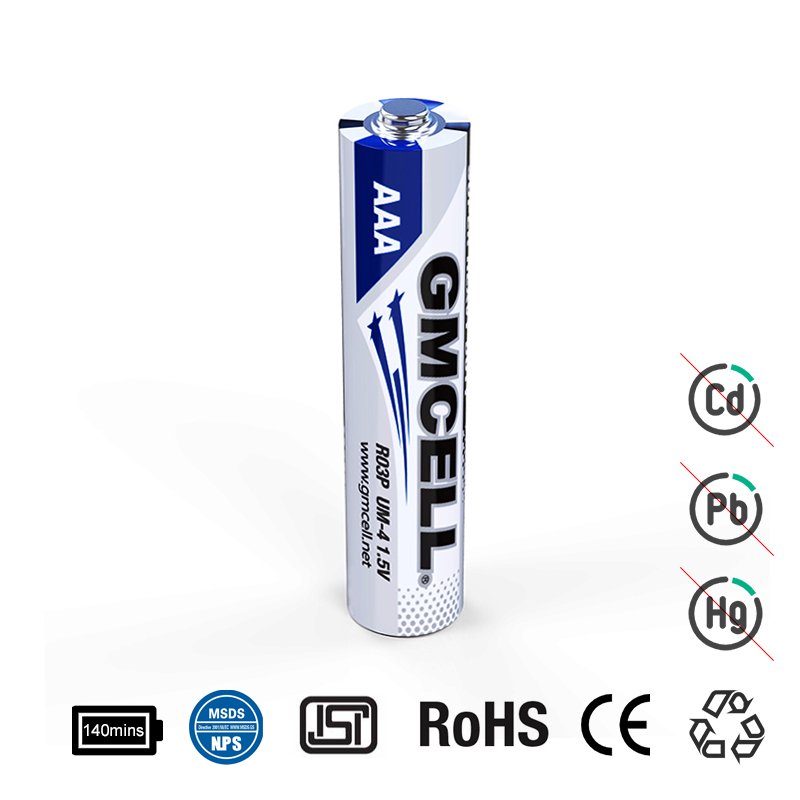 GMCELL High quality new products 1.5v R03P zinc carbon heavy duty shrink pack battery AA