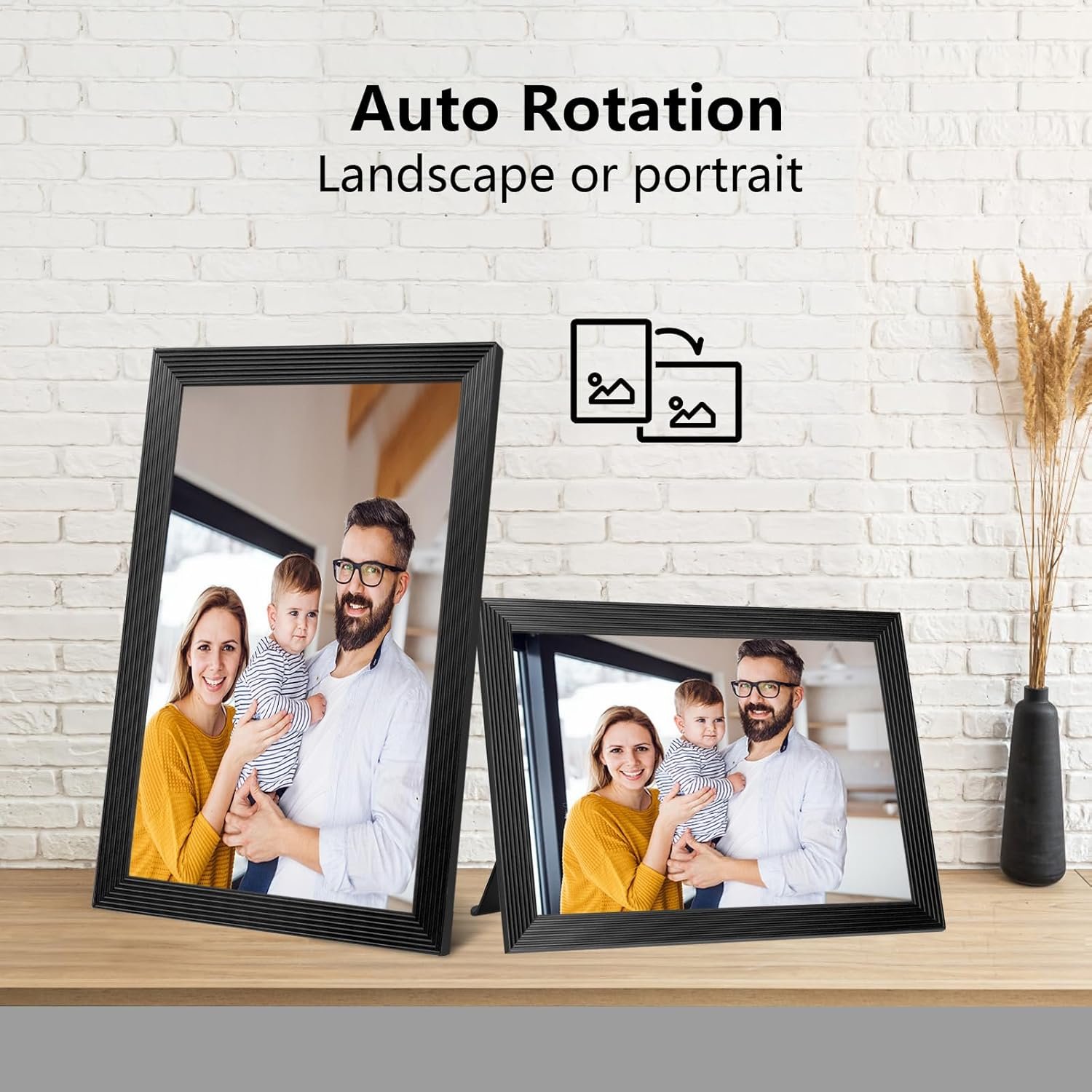 32GB 10.1 inch WiFi Digital LCD Smart Photo Frame 1280 * 800 IPS Touch Screen Support Mirco SD Card Extend Storage Auto-Rotate