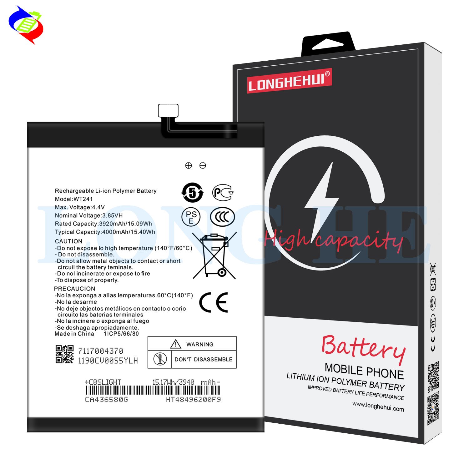 Wholesale High Quality mobile phone standard battery WT241 for Nokia 2.3 NK3.2 NK2.4 3.85V 4000mAh replacement battery