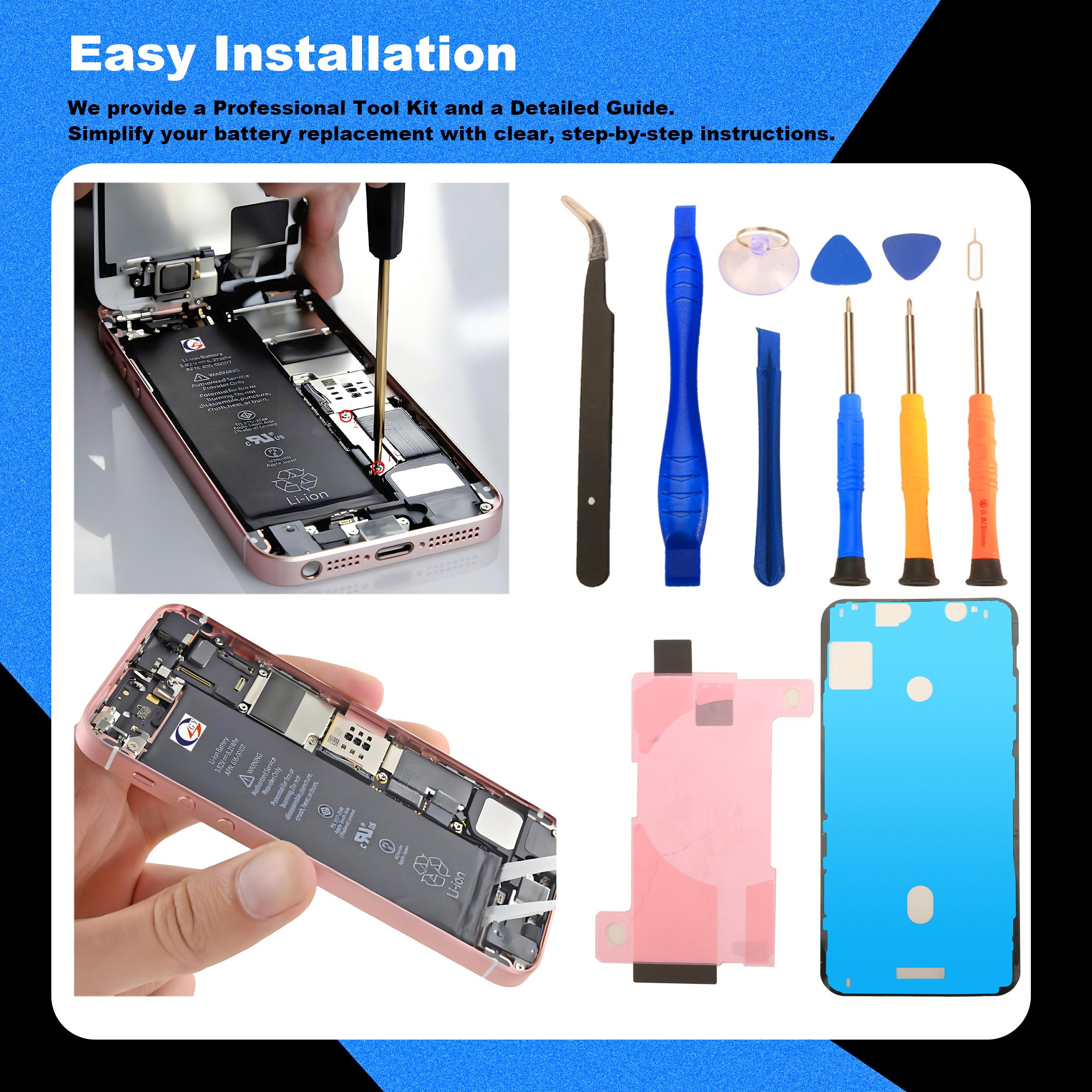 New Ultra high capacity 1960mAh gb t 18287 2013 mobile phone battery for Apple iPhone SE