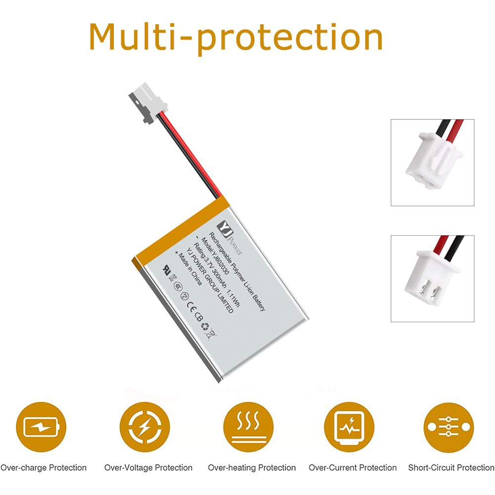 YJ Hot sale lithium polymer rechargeable 602535 3.7v 1000 mAh C UI certify lipo battery for Consumer electronicsK