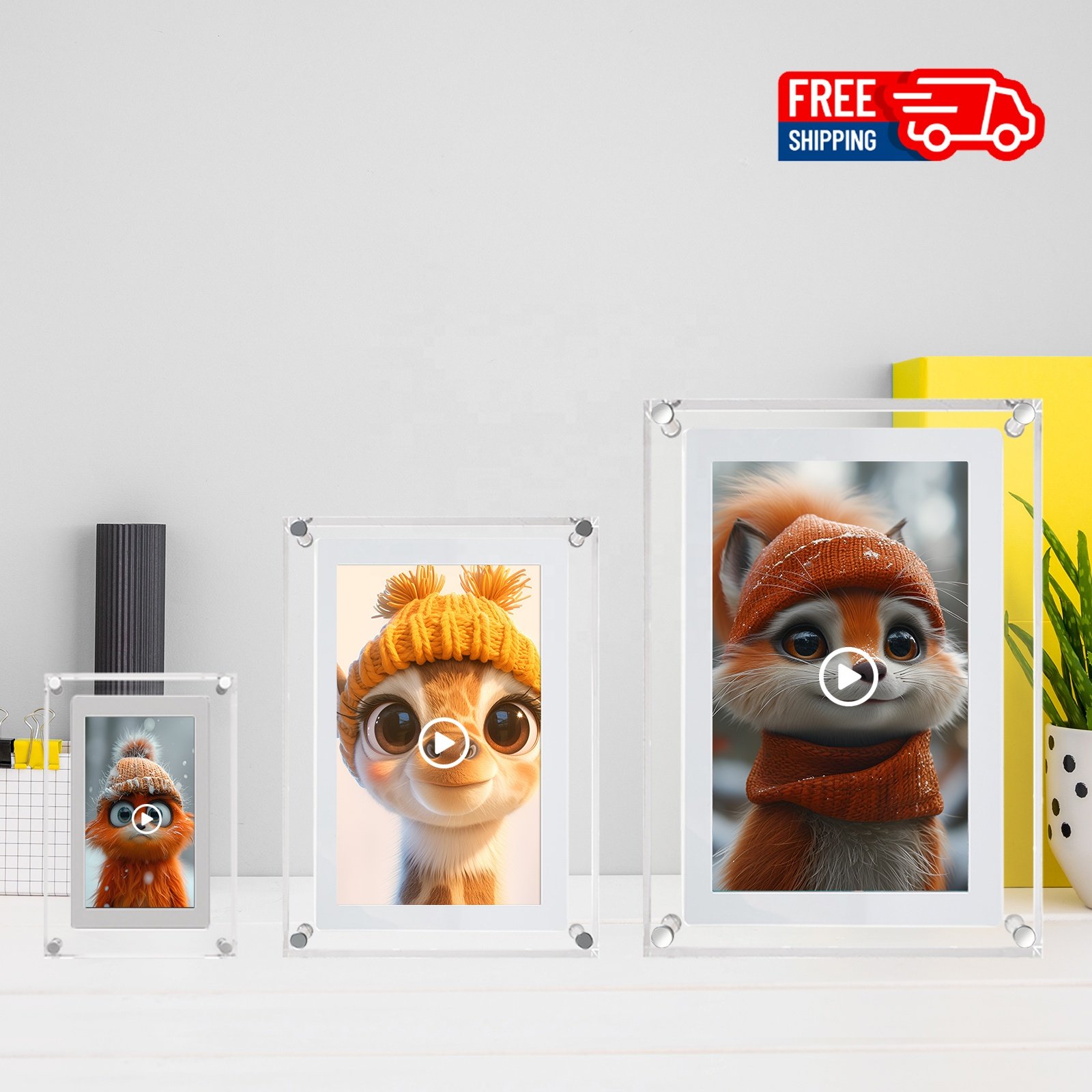 5" 7" 10.1" Large Digital Picture Frame with Build in Memory and Battery