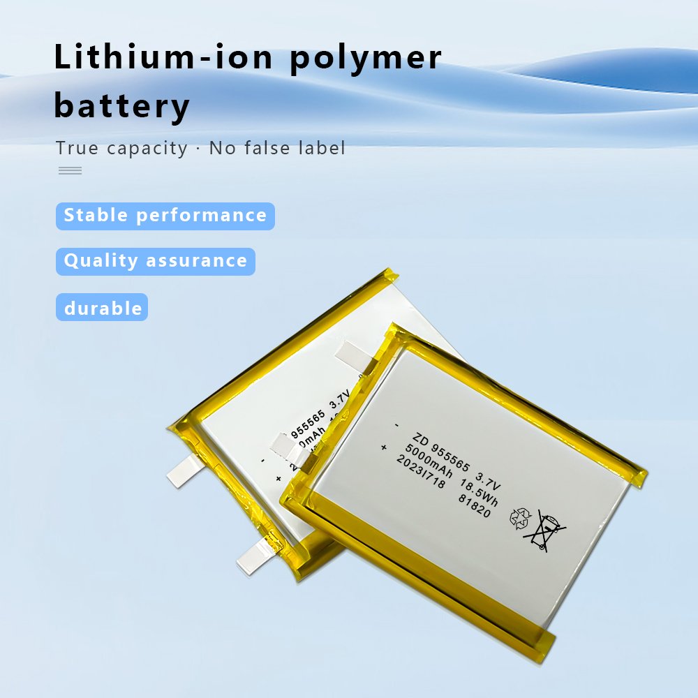ZD 3.7V High capacity 5000mah 955565 lithium ion mobile power supply digital product polymer battery