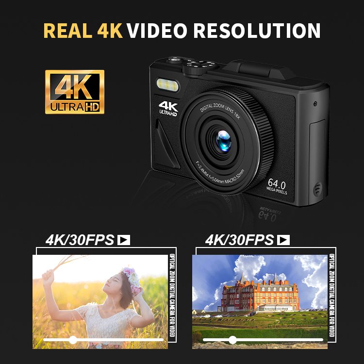 Manufacturer full hd vintage camcorder retro digital 18x zoom photo video camera 4k professional digital camera with flip screen