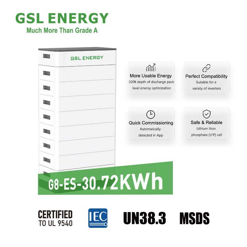 GSL ENERGY 20KWH 30KWH Stackable Home Energy Storage High Voltage Battery Lithium Ion Module 614.4V High Voltage Lifepo4 Battery