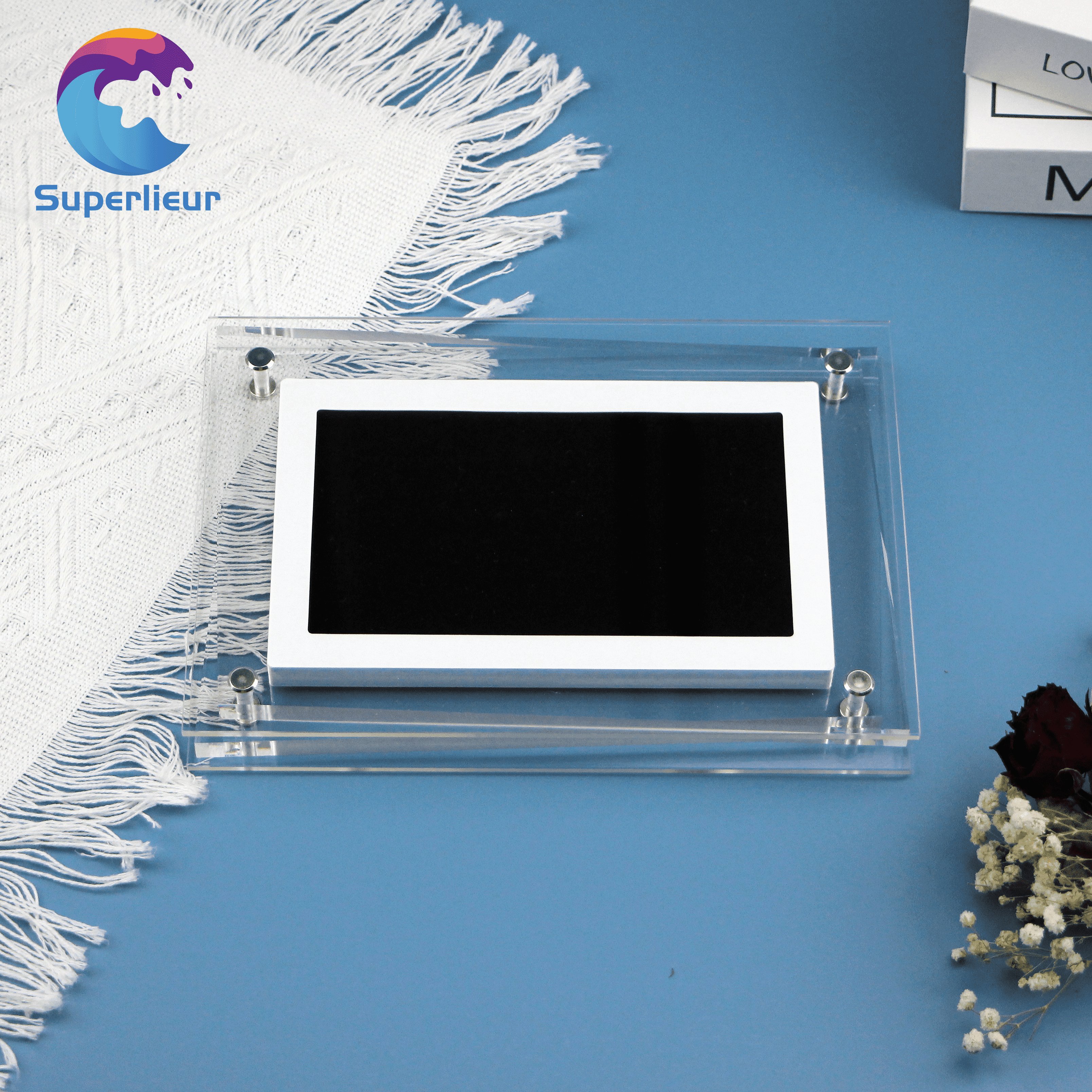 Superlieur Motion Video 7 Inch Battery Acrylic Digital Photo Best Friend Video Frame Gifts
