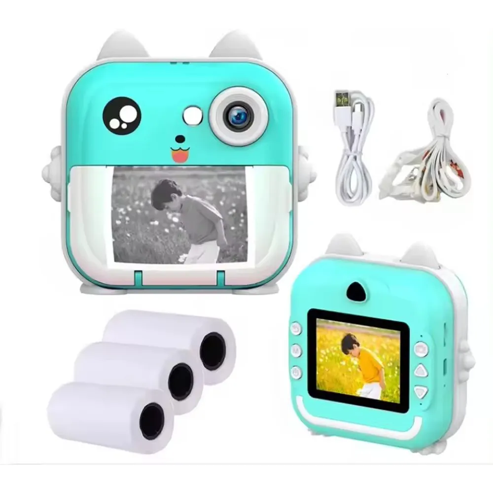 High quality Mini camera children's camera toy USB charger 4K photo video 2.4 inch instant printer kids camera
