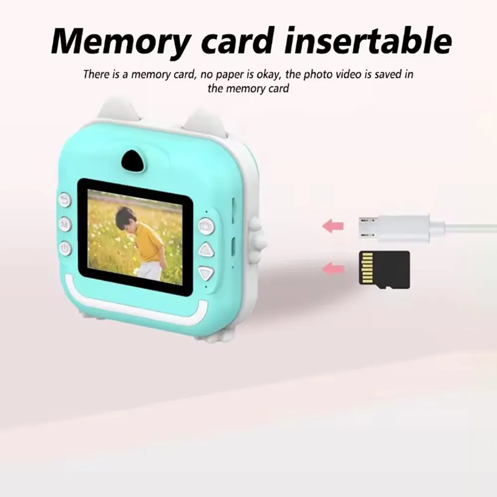 High quality Mini camera children's camera toy USB charger 4K photo video 2.4 inch instant printer kids camera