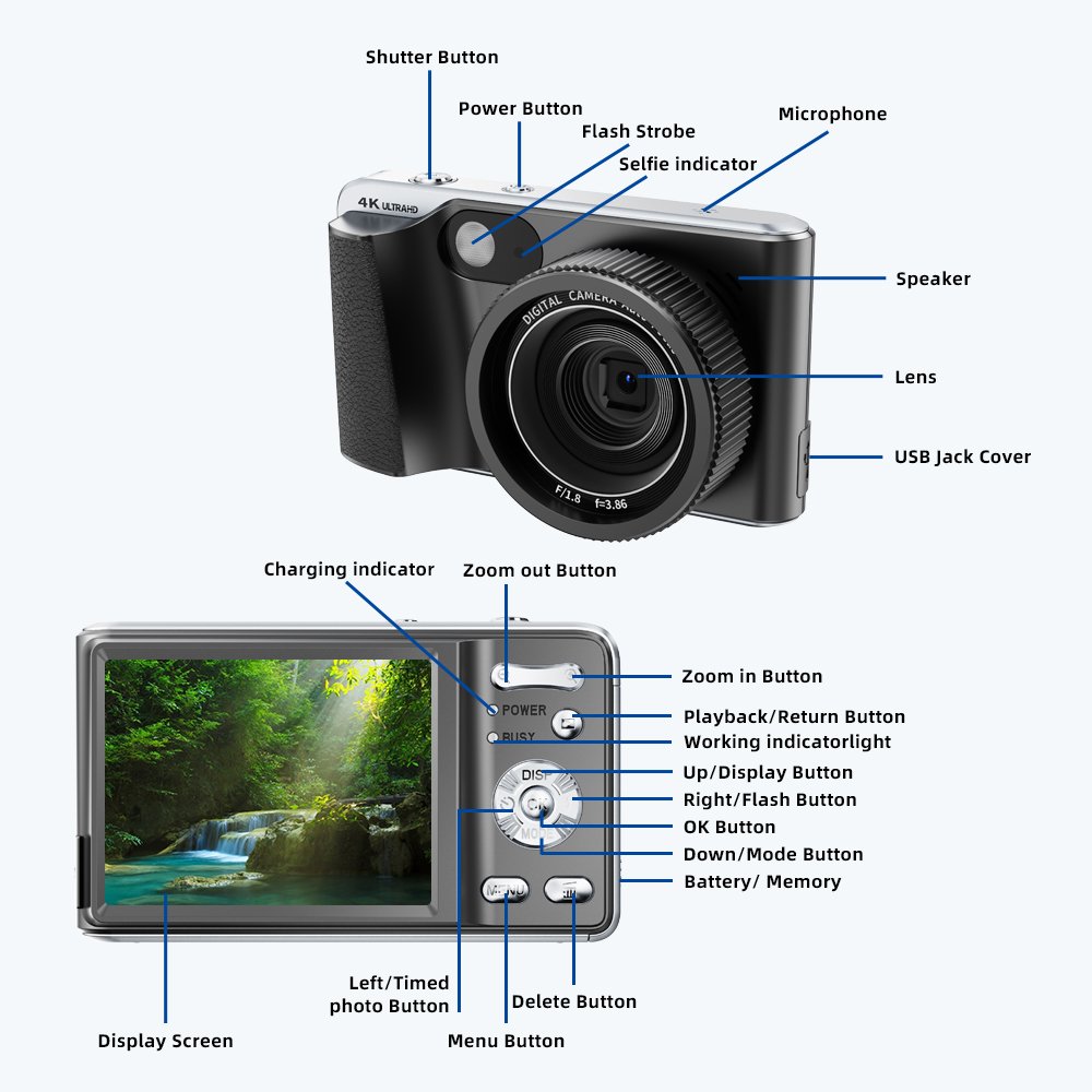 Classic Antique Style Autofocus Video 4k 8.0mega Pixels Cmos Sensor Autofocus Antique Digital Camera