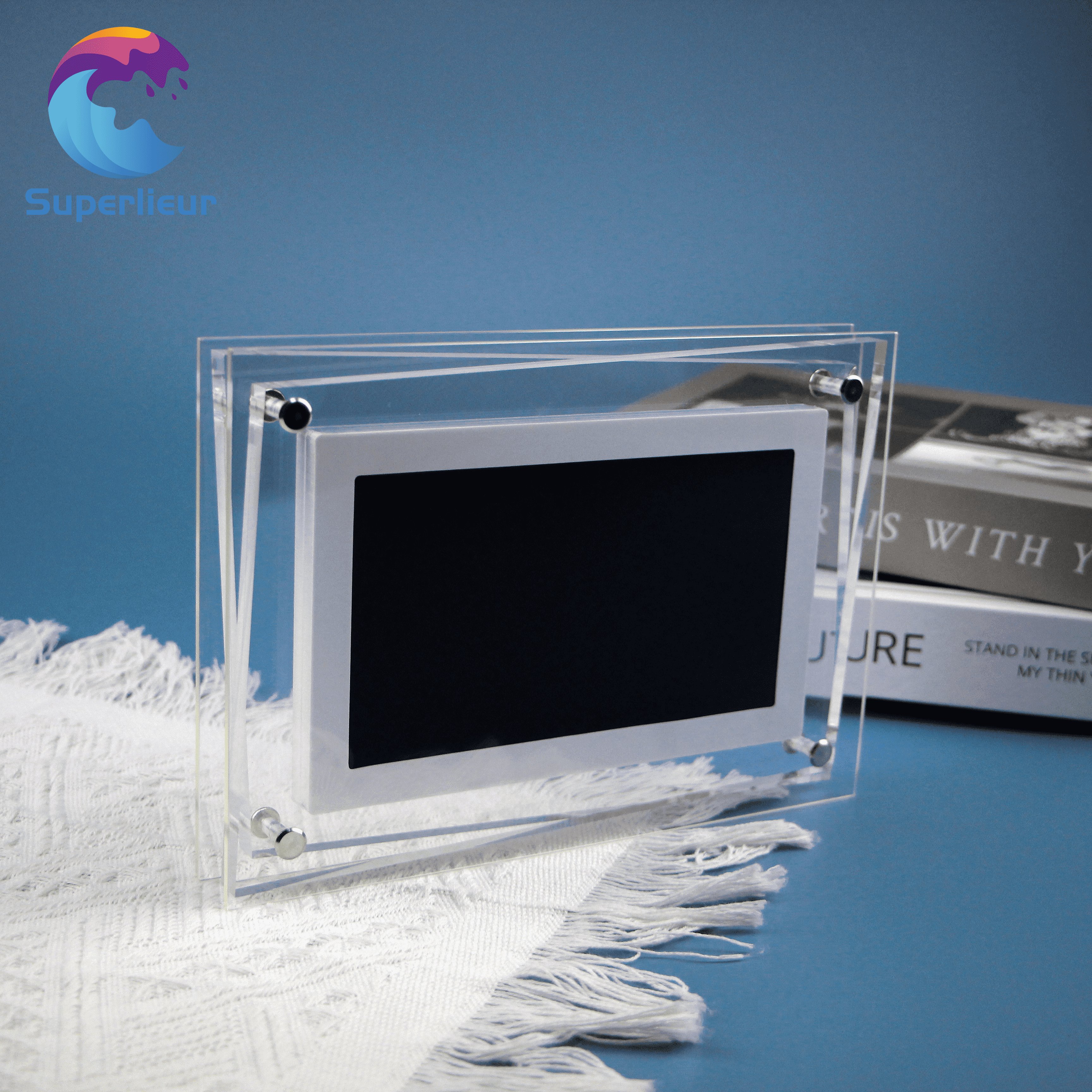 Superlieur Motion Video 7 Inch Battery Acrylic Digital Photo Best Friend Video Frame Gifts