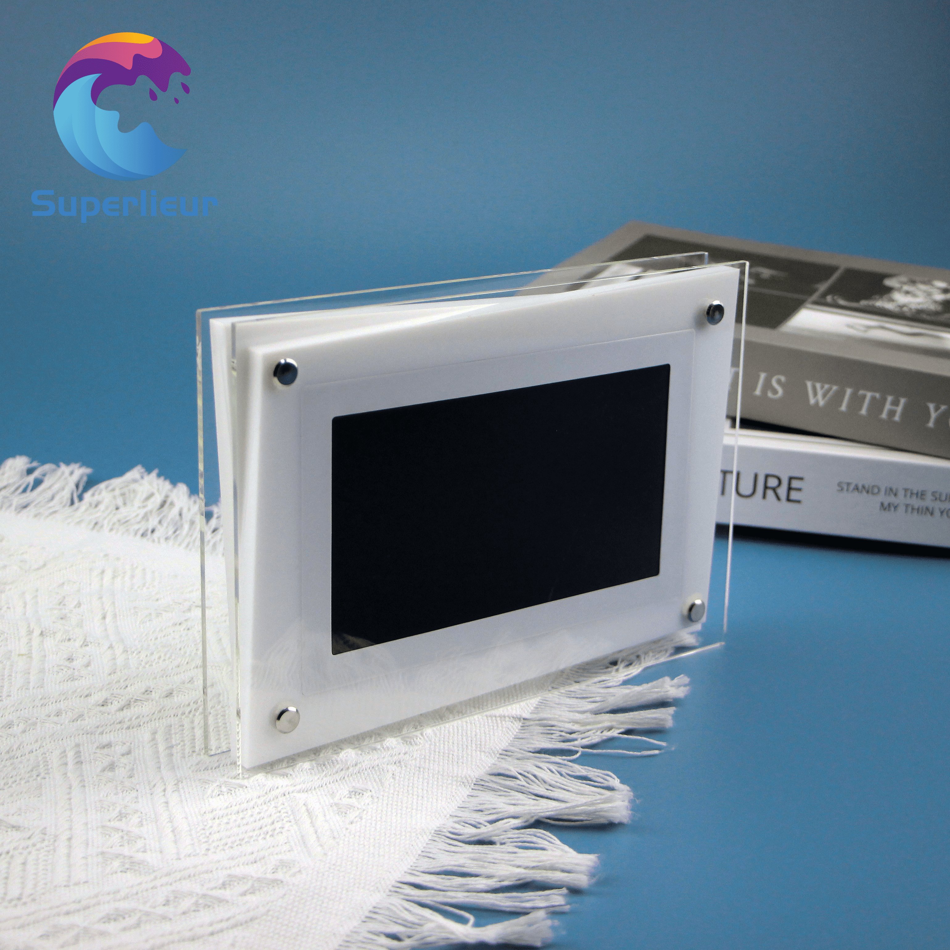 Superlieur Motion Video 7 Inch Battery Acrylic Digital Photo Best Friend Video Frame Gifts
