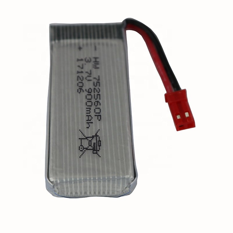Lithium Battery 752560 3.7V 900mAh with JST Plug High Power for RC Aircraft 8807 8807W Bmax Made Li Po Battery