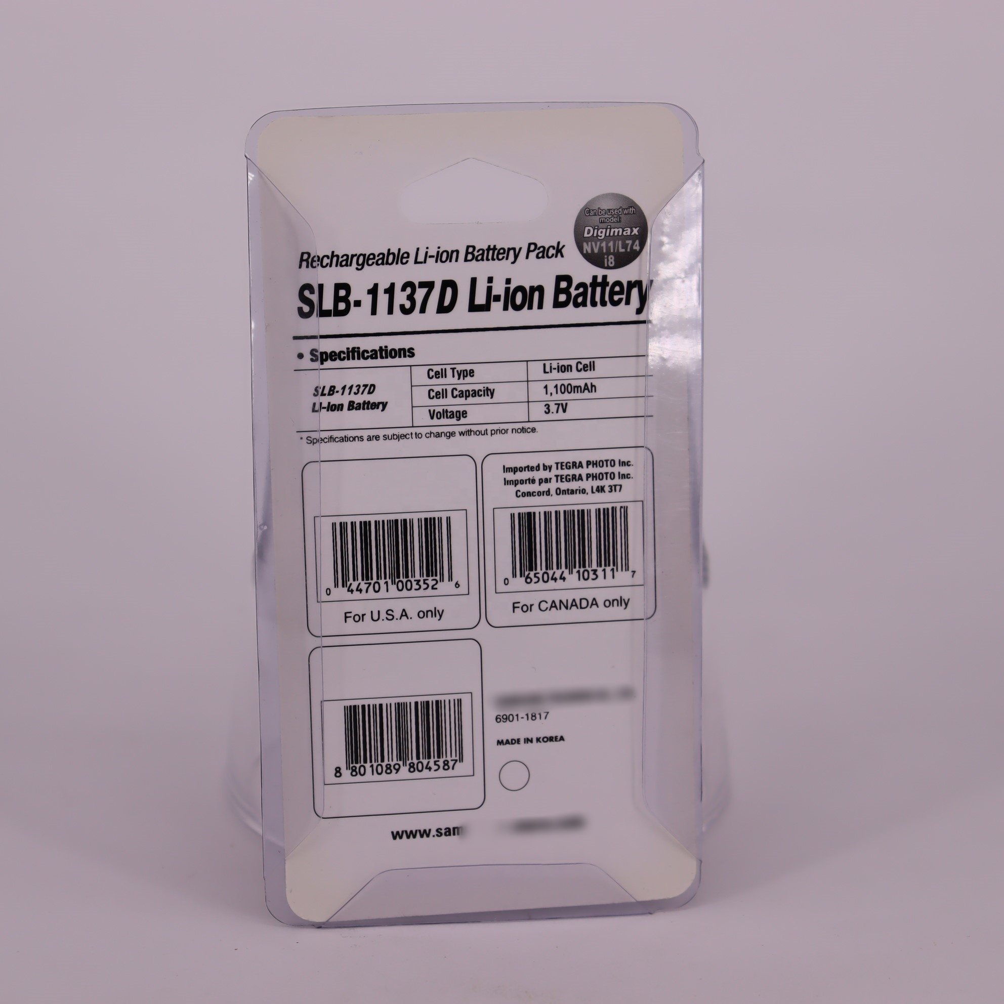 Rechargeable Camera Battery SLB-1137D Battery Cameras Li-ion Camera Battery SLB1137D