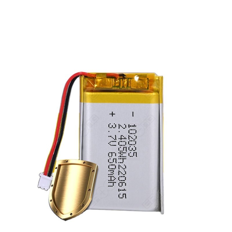 Customized 3.7v 650mAh 102035 Lithium Ion Polymer Battery Rechargeable Li Polymer Lipo Battery For Bt Headset