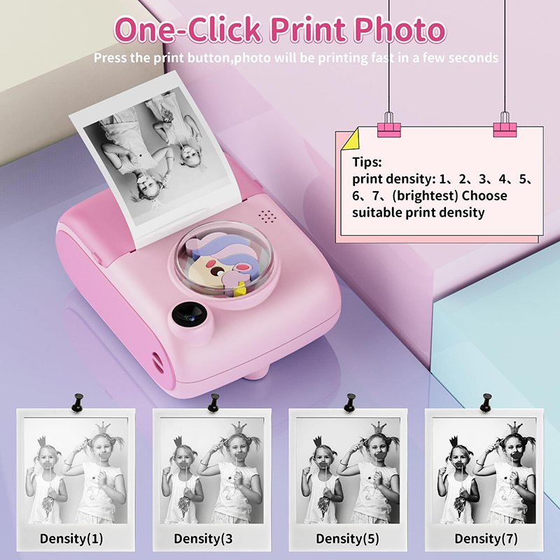 M1 Children Instant Print Camera For Kids Gifts Toys 1080p HD Mini Camera With Thermal Photo Paper Digital Camera