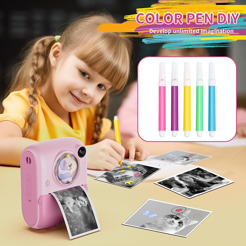 M1 Children Instant Print Camera For Kids Gifts Toys 1080p HD Mini Camera With Thermal Photo Paper Digital Camera