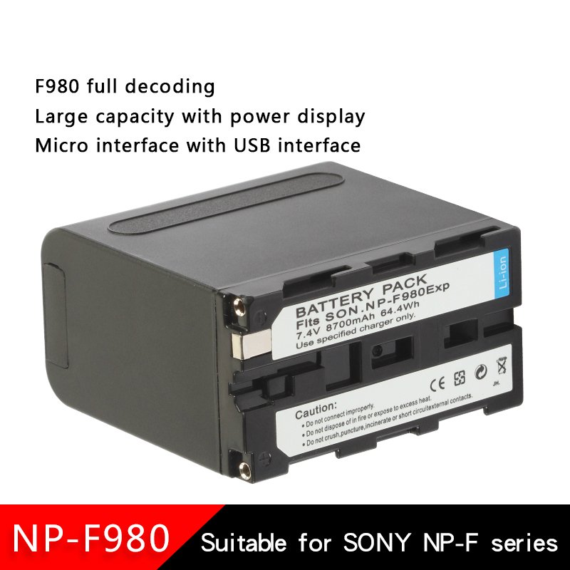 8700mah Battery Power for Sony NP-F980 F960 F550 F750 F770 NPF970 NP F980 MC1500C LED YONGNUO Battery Neewer Battery Charger
