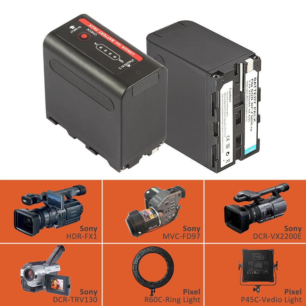 8700mah Battery Power for Sony NP-F980 F960 F550 F750 F770 NPF970 NP F980 MC1500C LED YONGNUO Battery Neewer Battery Charger
