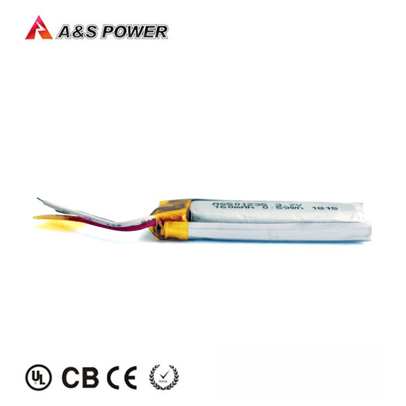 hot sale KC,UN38.3 certified rechargeable 501235 3.7v 160mAh lithium ion lipo Li-polymer battery for earphone