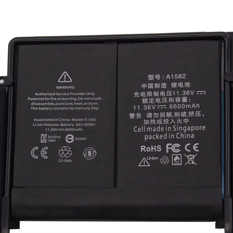 Hot Genuine A1582 11.36V 6600mAh Rechargeable Li-Polymer laptop battery for MacbookPro A1502 2015Version