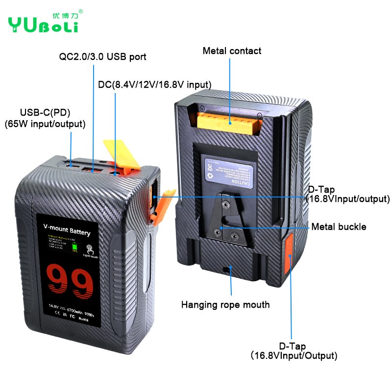 6700mAh V Mount Battery BP-99 BP99 For Sony Camcorder and Photography Lights and Monitor