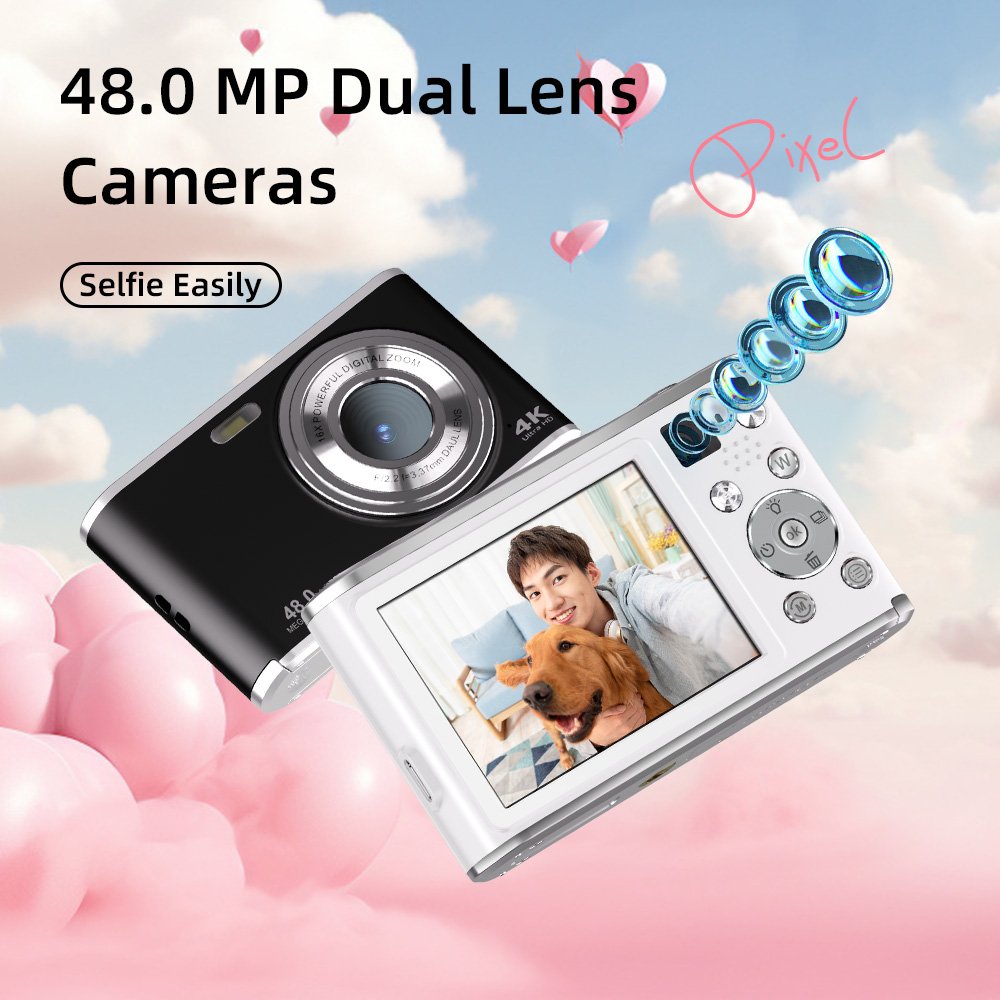 4K dual lens Digital Camera Photography Camera 48MP Autofocu Vlog Video Recorder Compact Cameras Screen 4k professional digital