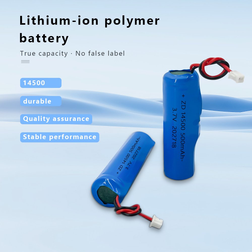 Hot flashlight beauty instrument digital products with 3.7V 500mAh lithium ion rechargeable cylindrical 14500 battery
