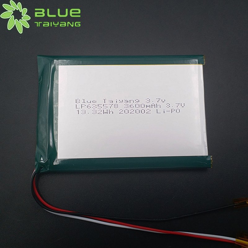3.7V Li po Battery 635578 rechargeable 3.7v 3600mah 13.32wh 3600mah polymer battery