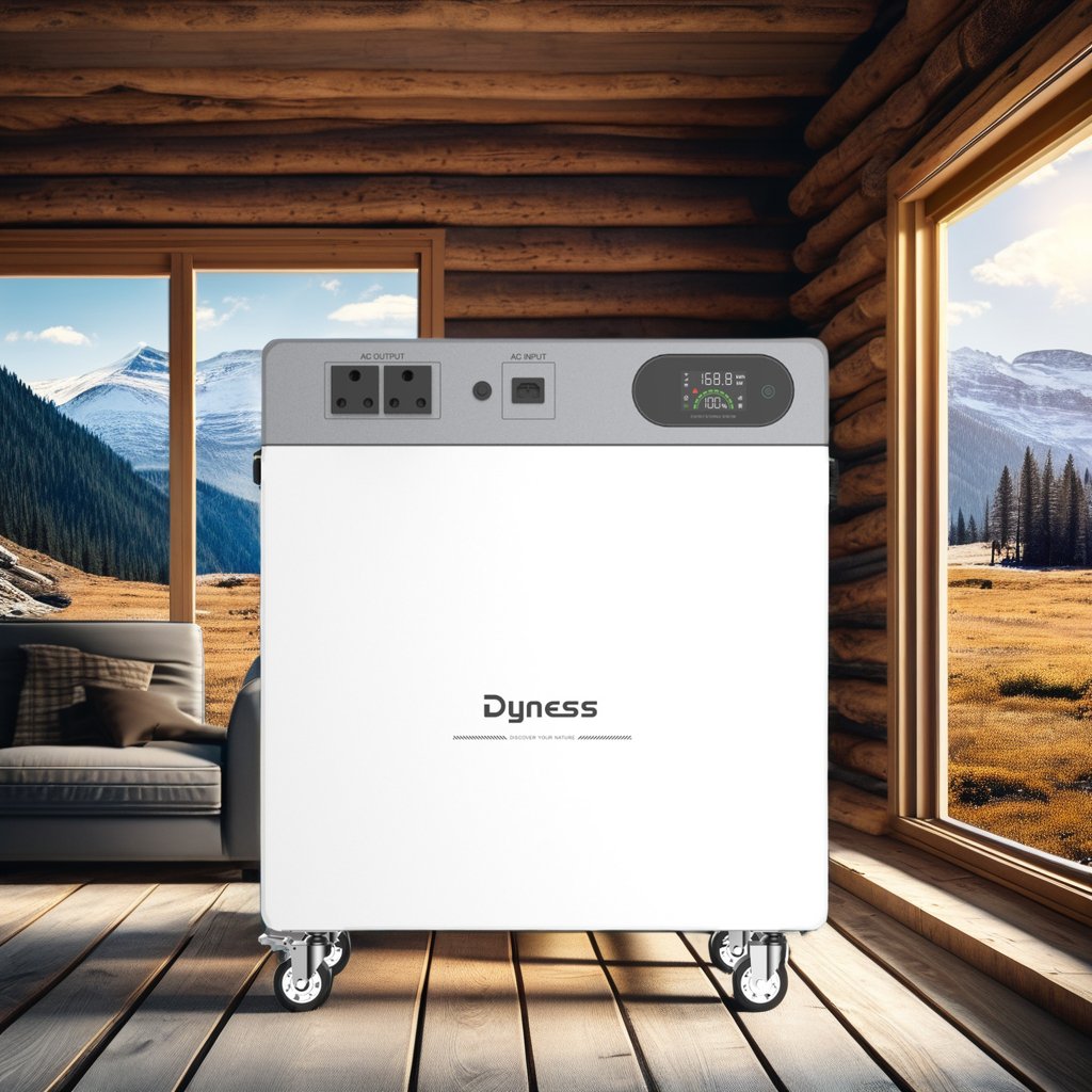 Dyness 3kw output Power all in one off grids solar energy storage with 48v 100ah lifepo4 battery Dual mppt inverter wheel