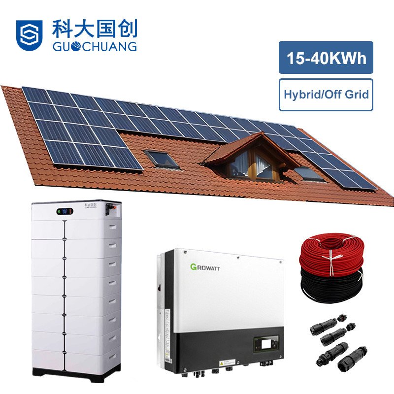 ESS 40KWh European CE certification Stackable 15KWh 20KWh 25KWh 30KWh 35KWh LFP Battery Growatt Inverter three phase
