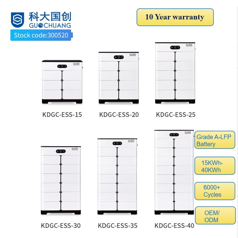 ESS 40KWh European CE certification Stackable 15KWh 20KWh 25KWh 30KWh 35KWh LFP Battery Growatt Inverter three phase