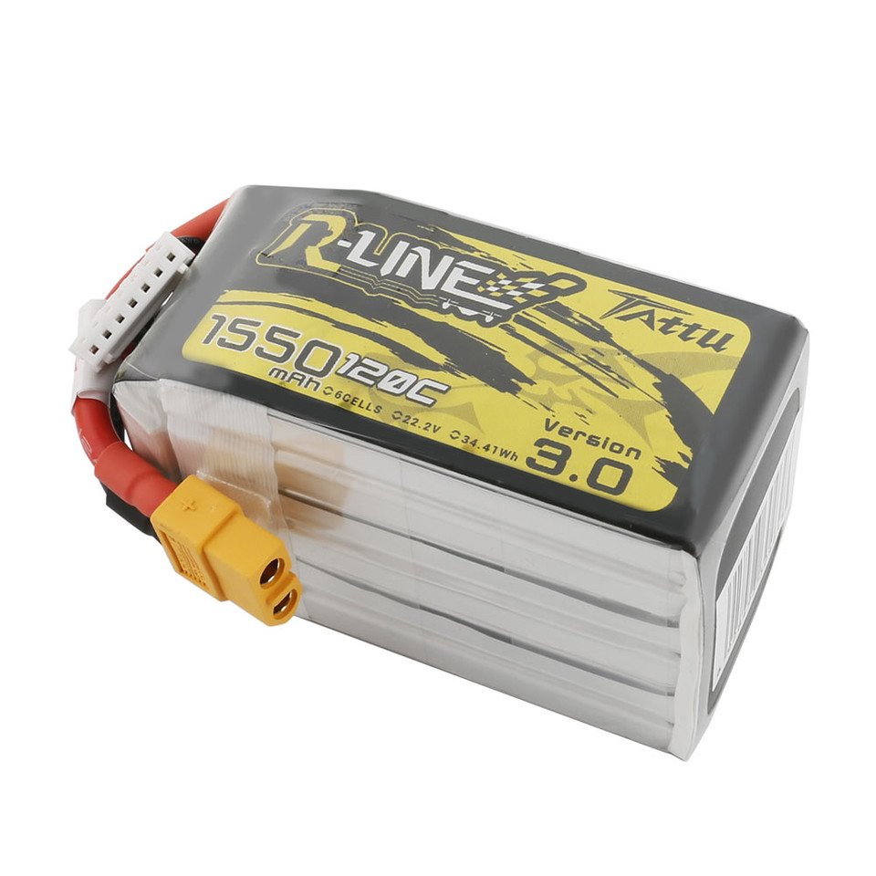Tattu R-Line Version 3.0 1550mAh 22.2V 120C 6S1P Lipo Battery Pack With XT60 Plug Freestyle racing FPV battery