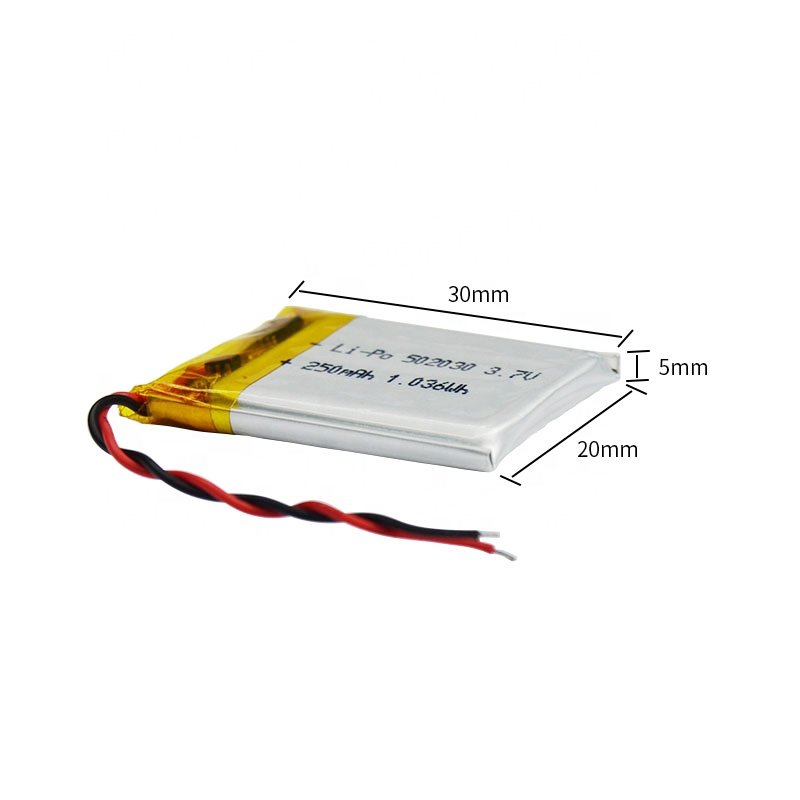 Top sales original authentic 3.7V 250mAh high capacity lithium polymer lipo battery customized 502030 for electronic devices