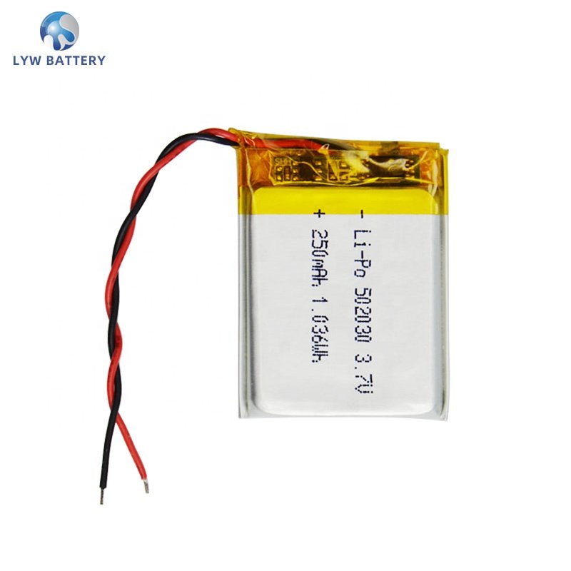 Top sales original authentic 3.7V 250mAh high capacity lithium polymer lipo battery customized 502030 for electronic devices