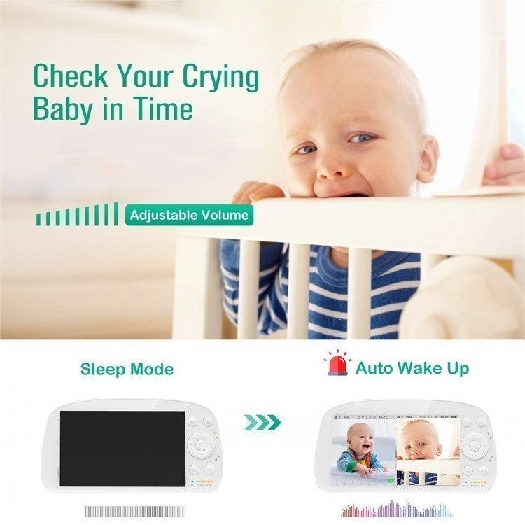 HD 1080P 720P VOX Mode 1000ft Range 2.4GHz Wireless Split Screen Viewing 5.5 inch Video Baby Monitor with Camera and Audio