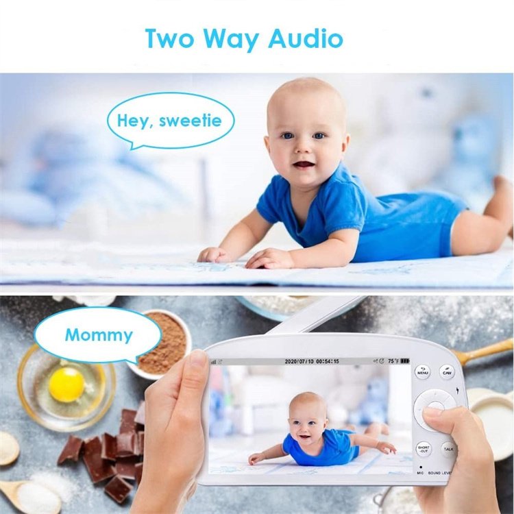 HD 1080P 720P VOX Mode 1000ft Range 2.4GHz Wireless Split Screen Viewing 5.5 inch Video Baby Monitor with Camera and Audio