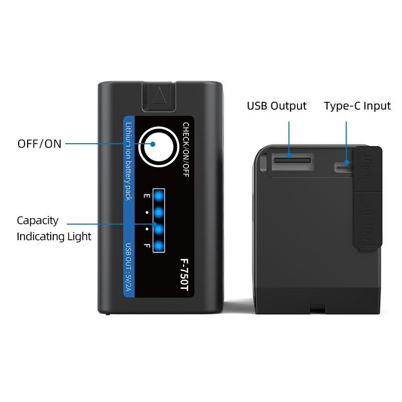 Mamen Np-F750t Digital Camera Battery Li-Ion Large Capacity 6000mah 7.4v Rechargeable Np-F Digital Batteries Camera Battery