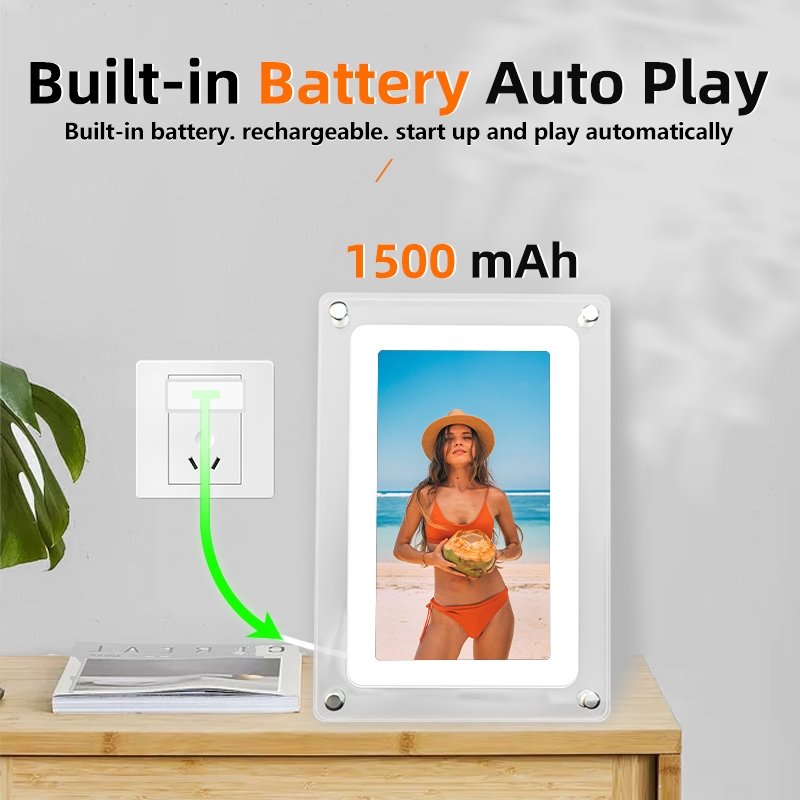 The New Display frame Built-in memory&battery 10.1inches HD screen lucency Acylic Wifi Digital Photo Frame