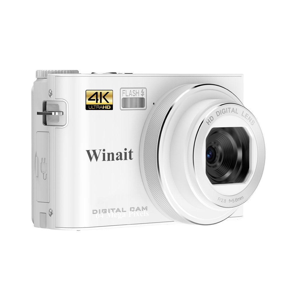 Winait Max 64 Mega Pixels 4k UHD Digital Camera with Touch Display and MP3 Function