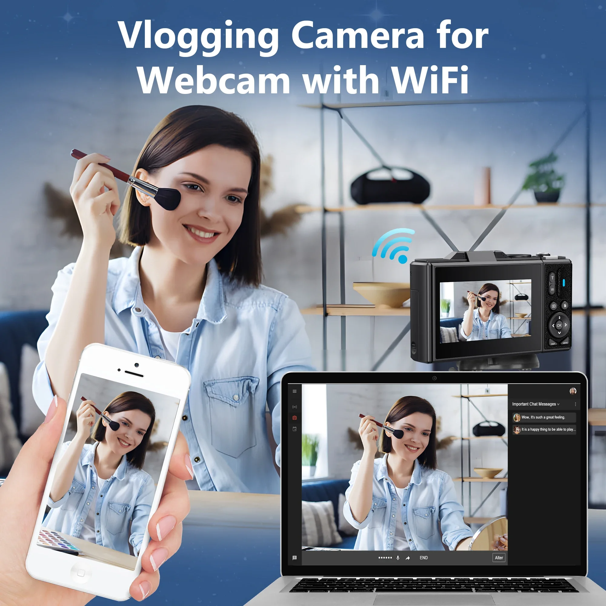 Digital Camera Autofocus Video Pause Function Retro Digital Camera 3 Inch IPS Flip Screen UHD 4K For Beginners For Photography