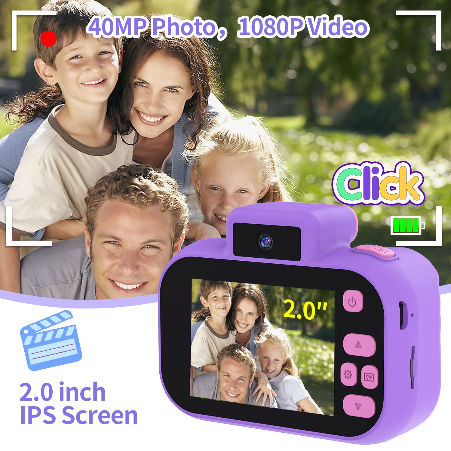 YYTech Kids Camera Toys for Children 3 to 6 Digital Camera for Toddler with Video Birthday Festival for Kids Support 32GB Card